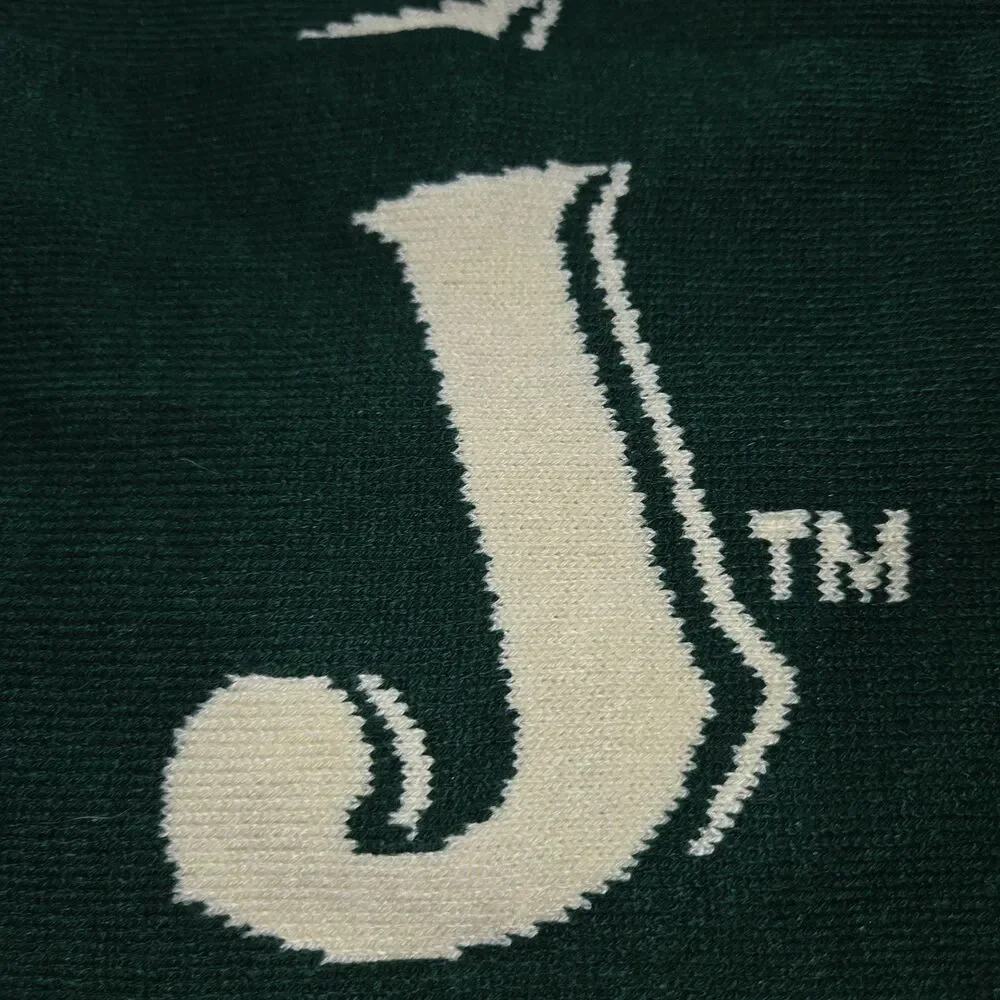 Jameson Irish Whiskey Knit Fringed Scarf Green Cream NWOT